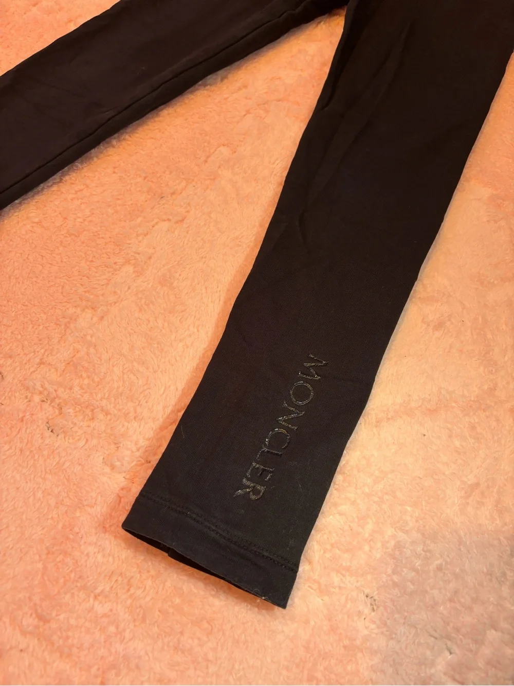 Moncler Black Logo Elastic Waist Kids Leggings